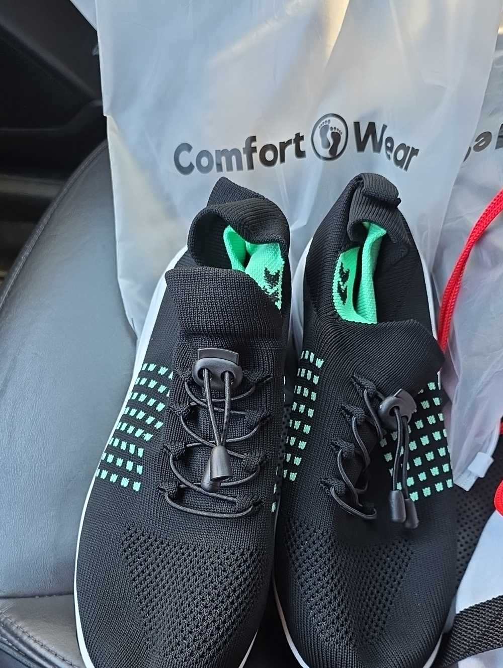 Women's Black & Mint Slip-On Knit Sneakers
